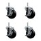 Service Caster 4 Inch Soft Rubber Wheel Swivel 34 Inch Threaded Stem Caster Set with Brake SCC SCC-TS20S414-SRS-TLB-34212-4 - alternate 1